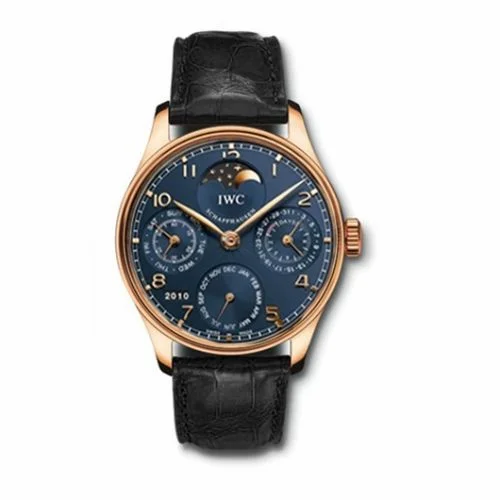 IWC Portuguese Perpetual Calendar 5022 Rose Gold / Blue IW5022-20 (5022-20, IW502220)